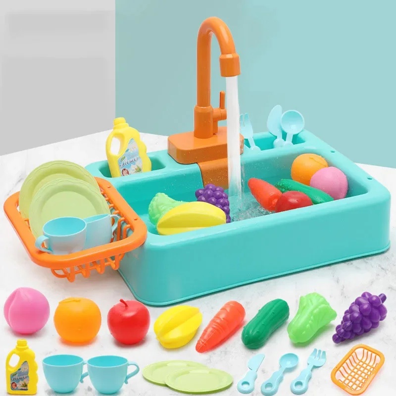 Kids Outdoor Kitchen Accessories - Set Mainan Wastafel Dapur Plastik untuk