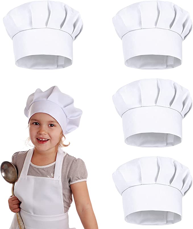 Kids Outdoor Kitchen Accessories - 4 Buah Topi Pesta Putih Kostum